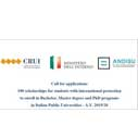 100 Scholarships for Students with International Protection in Italy, 2019-2020